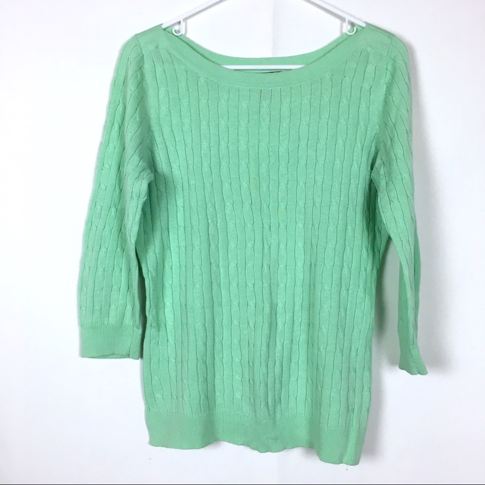 🌺5•4•$25 GAP Green Lightweight Sweater 3/4 Sleeve
